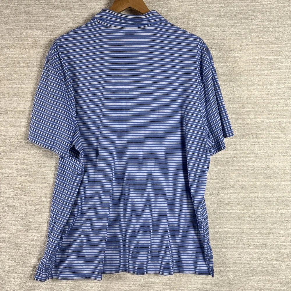 Polo Ralph Lauren XXL Blue Striped Polo Shirt Pima Soft Touch Classic Fit